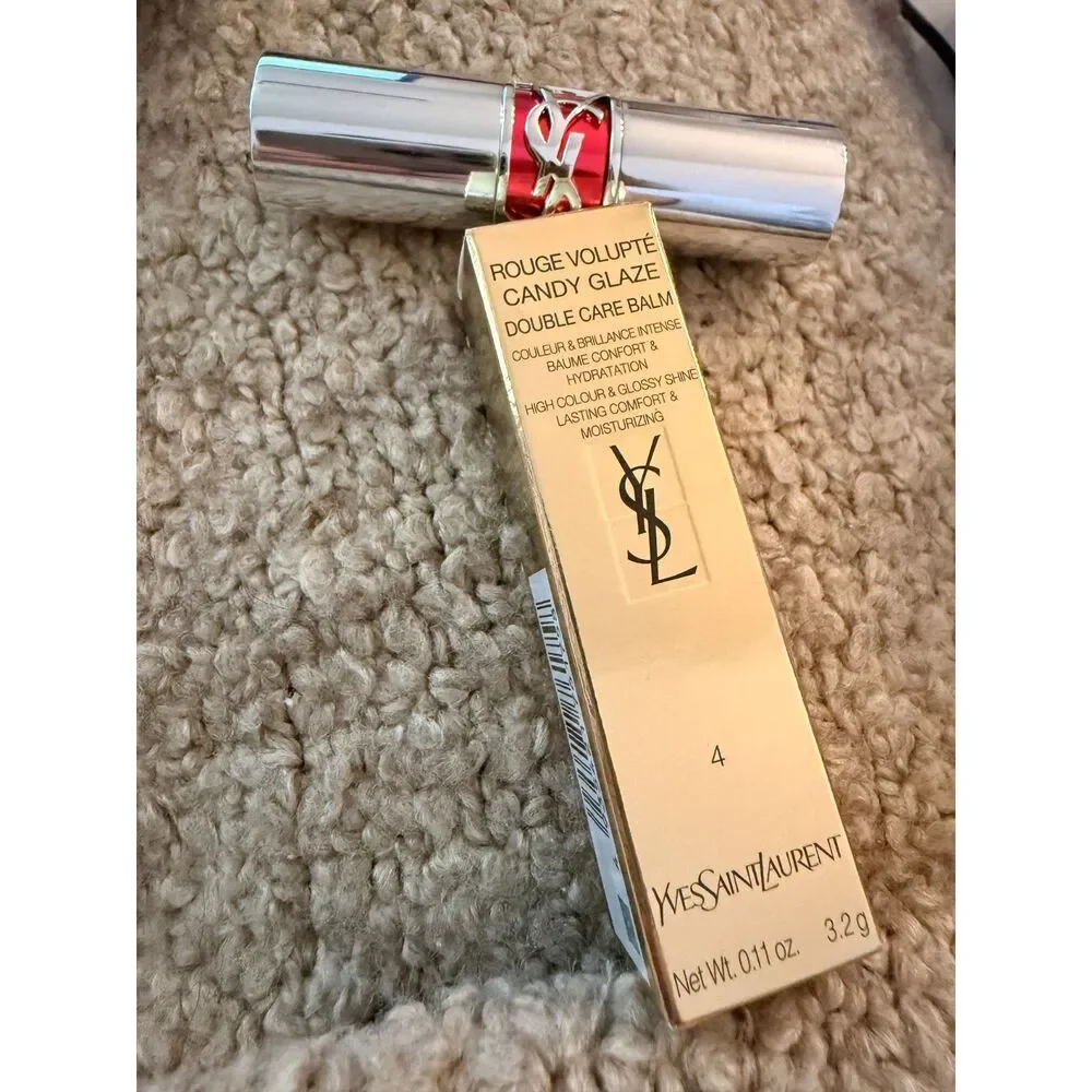 NEW Yves Saint Laurent Rouge Volupte Candy Glaze Double Care Balm Nude Pleasure